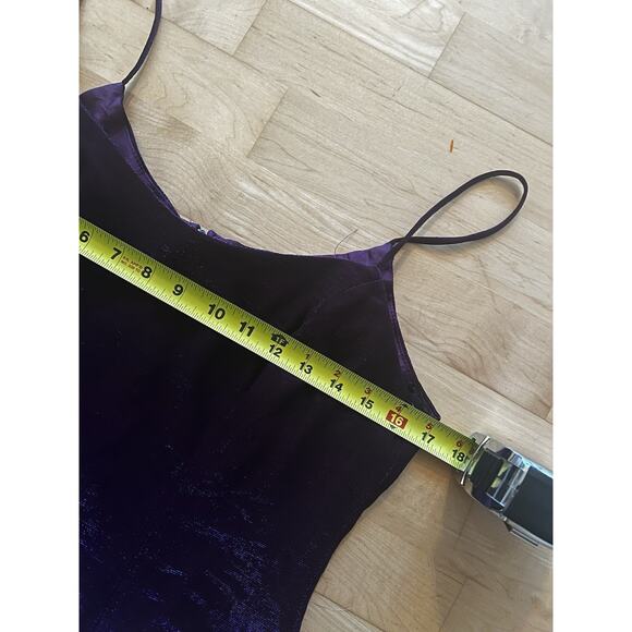 VTG Steppin Out Purple Iridescent Y2K Mini Dress 13/14 - Picture 5 of 5